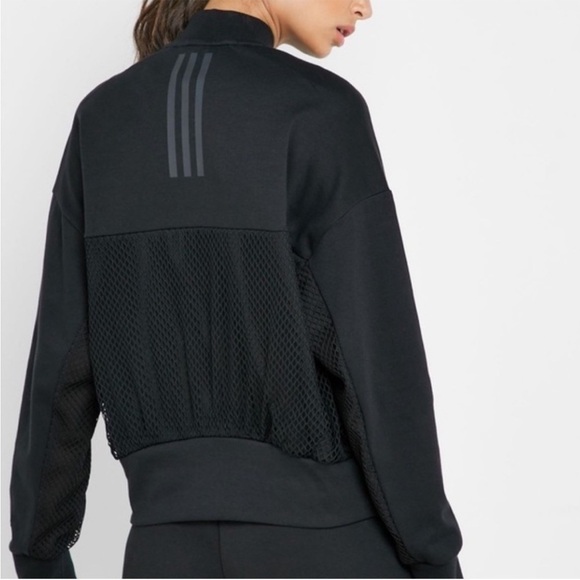 Black Summer Spring Fall Mesh Panel Jacket Adidas XS - Picture 1 of 14
